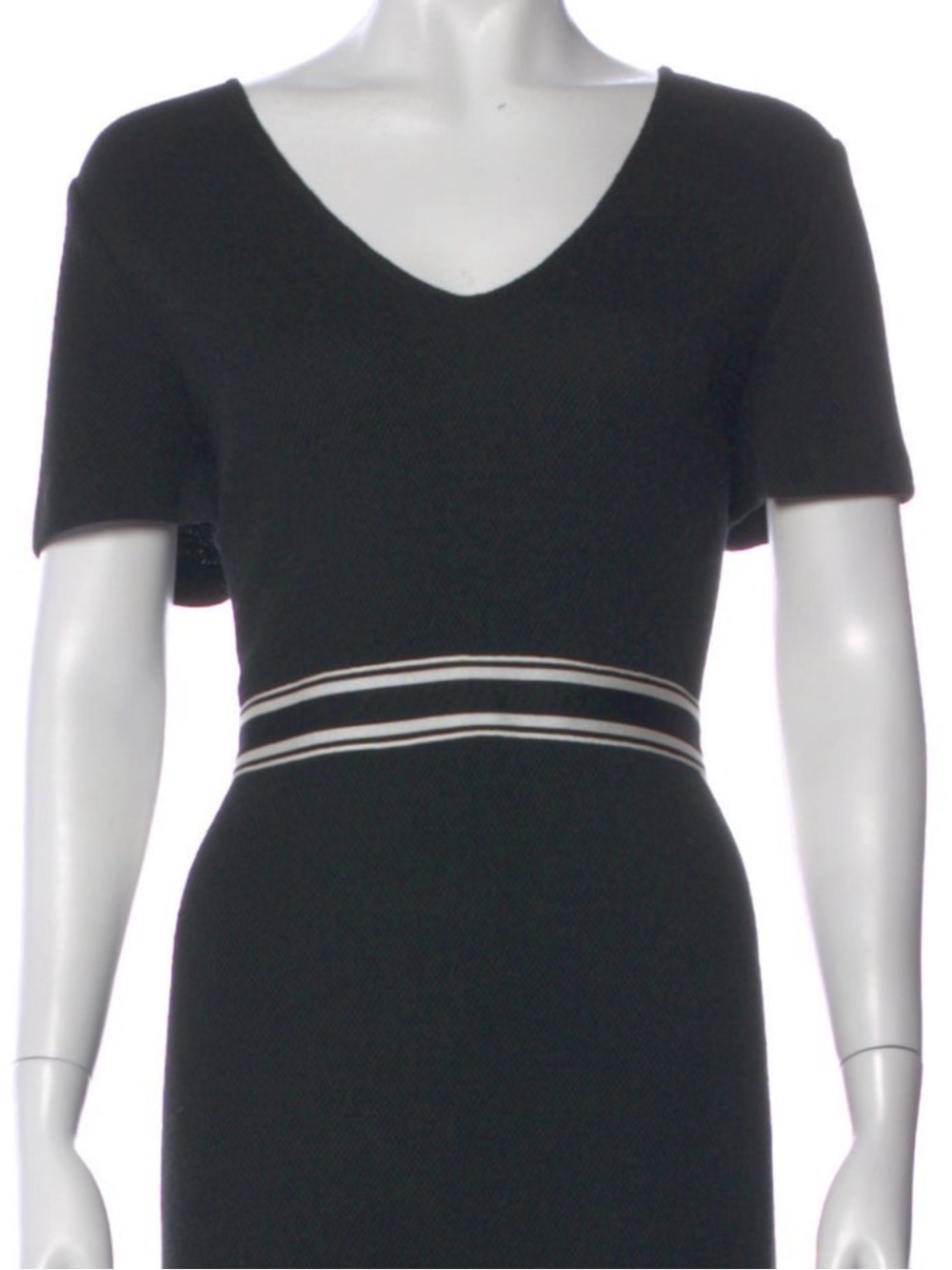 St. John Black & Ivory Colorblock Wool Knit Sheath Dress – Size 10 - Picture 2 of 12